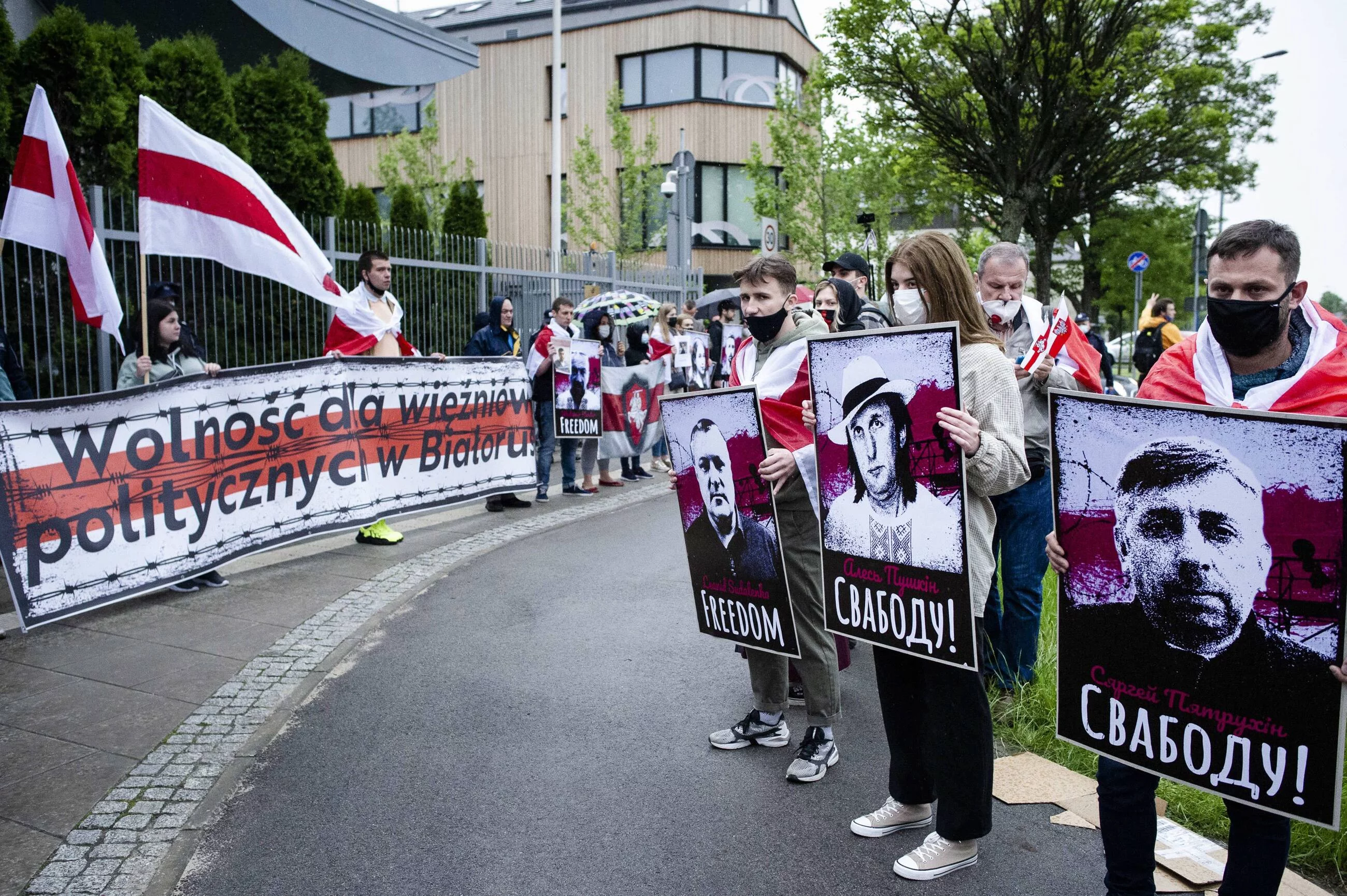 Warszawska manifestacja na rzecz więźniów politycznych na Białorusi