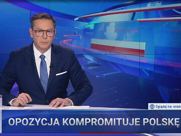 Pasek informacyjny w „Wiadomościach” TVP