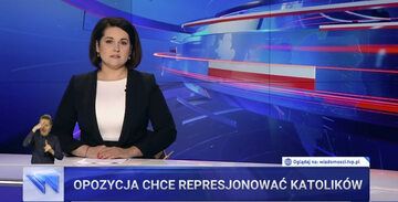 Pasek informacyjny z „Wiadomości” TVP