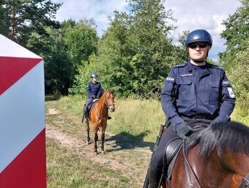 Patrol konny na granicy polsko-białoruskiej