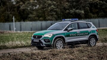 Patrol Straży Granicznej przy granicy z Białorusią