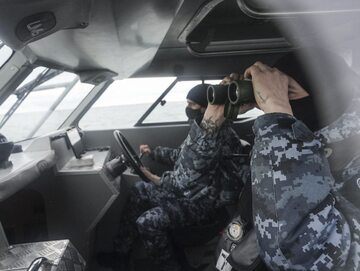 Patrol ukraiński na Morzu Azowskim u wybrzeży Mariupola 8.02.2022 r.
