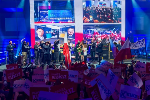 Wieczór wyborczy Pawła Kukiza (Sebastian Borowski / Newspix.pl)