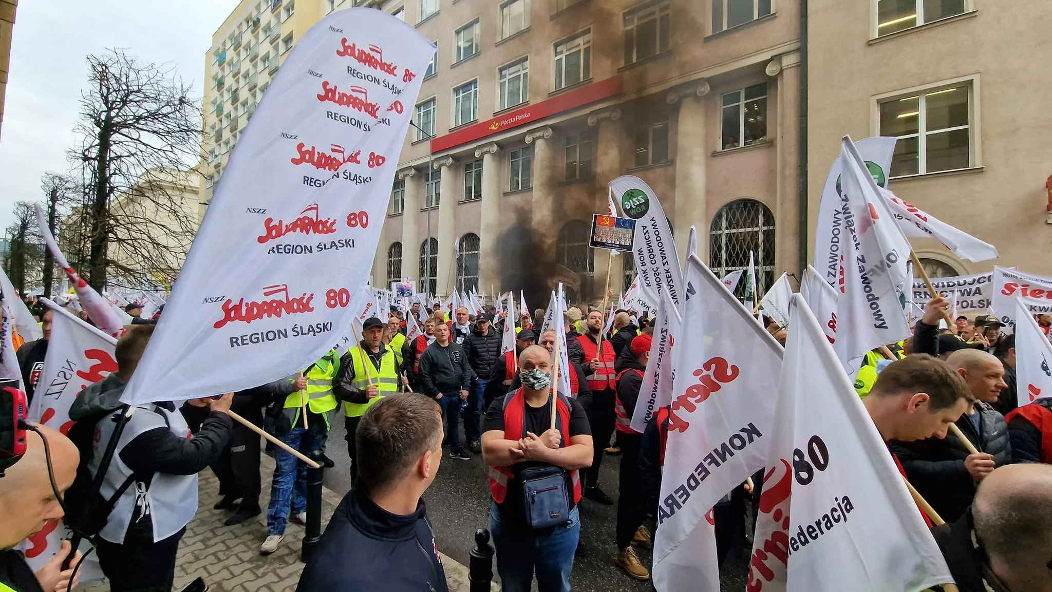 Protest górników w Warszawie