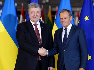 Petro Poroszenko i Donald Tusk w 2018 roku