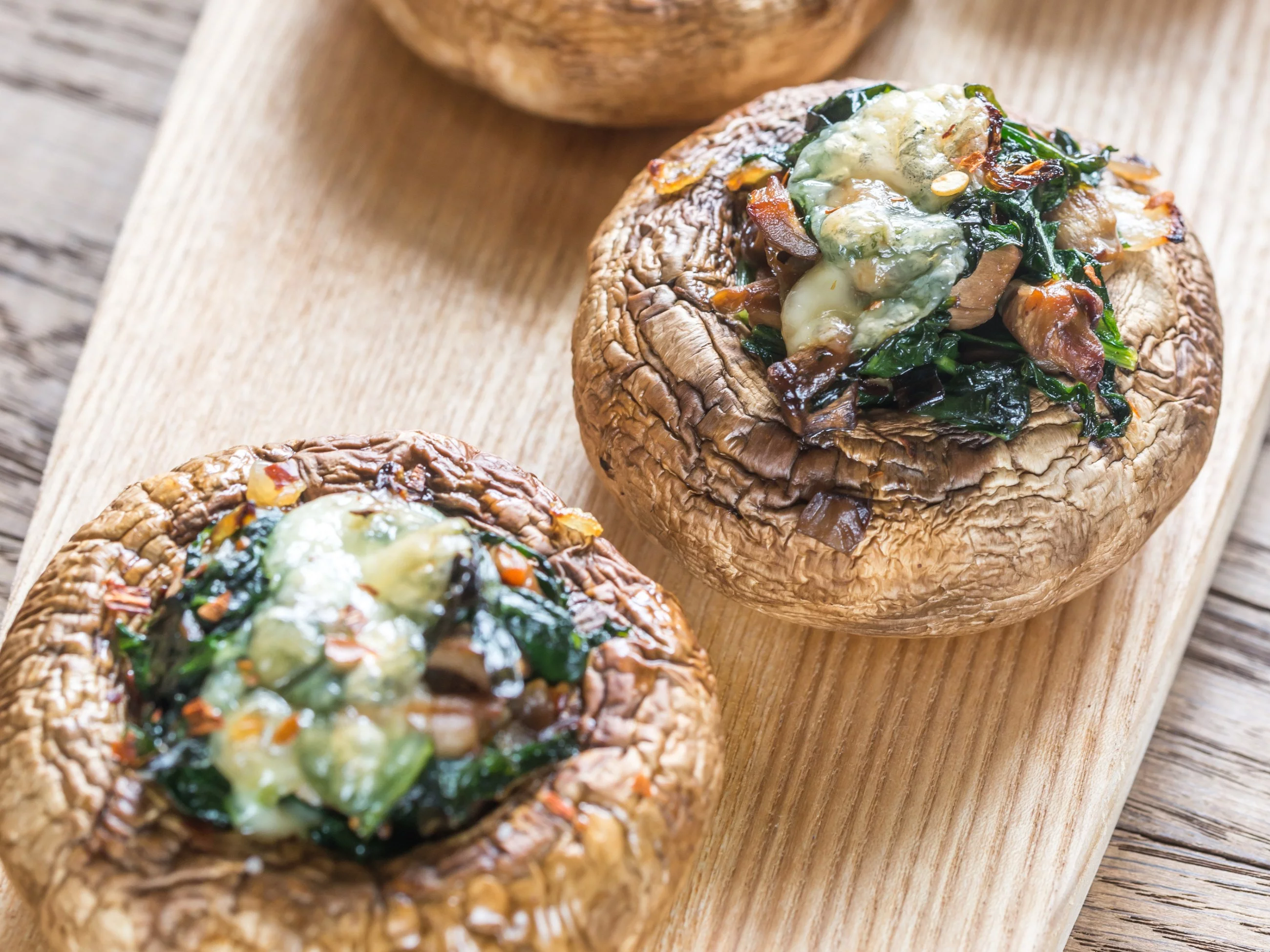 Pieczarki nadziewane szpinakiem