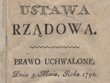 Pierwsza strona Konstytucji 3 Maja wydrukowana w drukarni Michała Grölla w 1791 roku w Warszawie