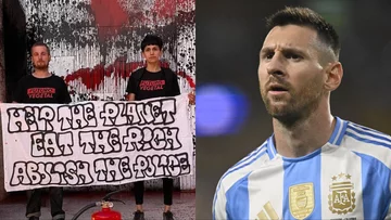 Piłkarz Lionel Messi (z prawej)