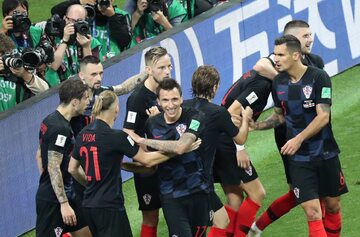 Piłkarze Chorwacji po zdobytym golu