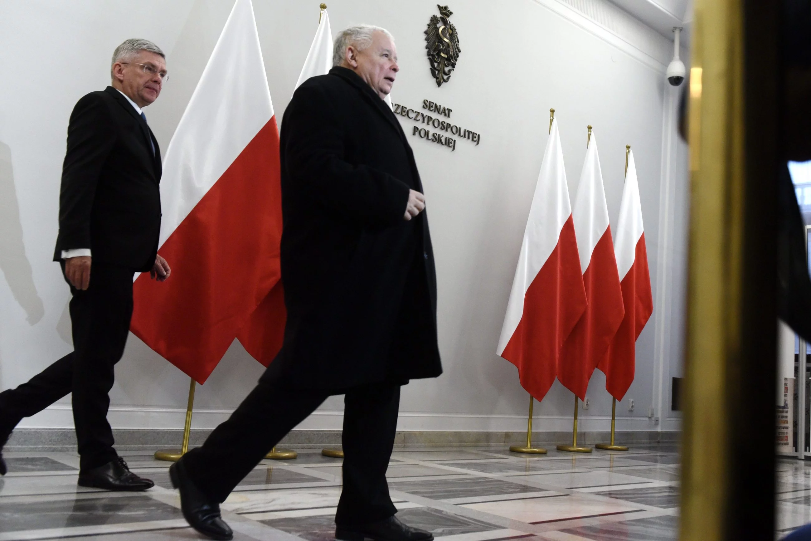 Marszałek Senatu Stanisław Karczewski i Jarosław Kaczyński
