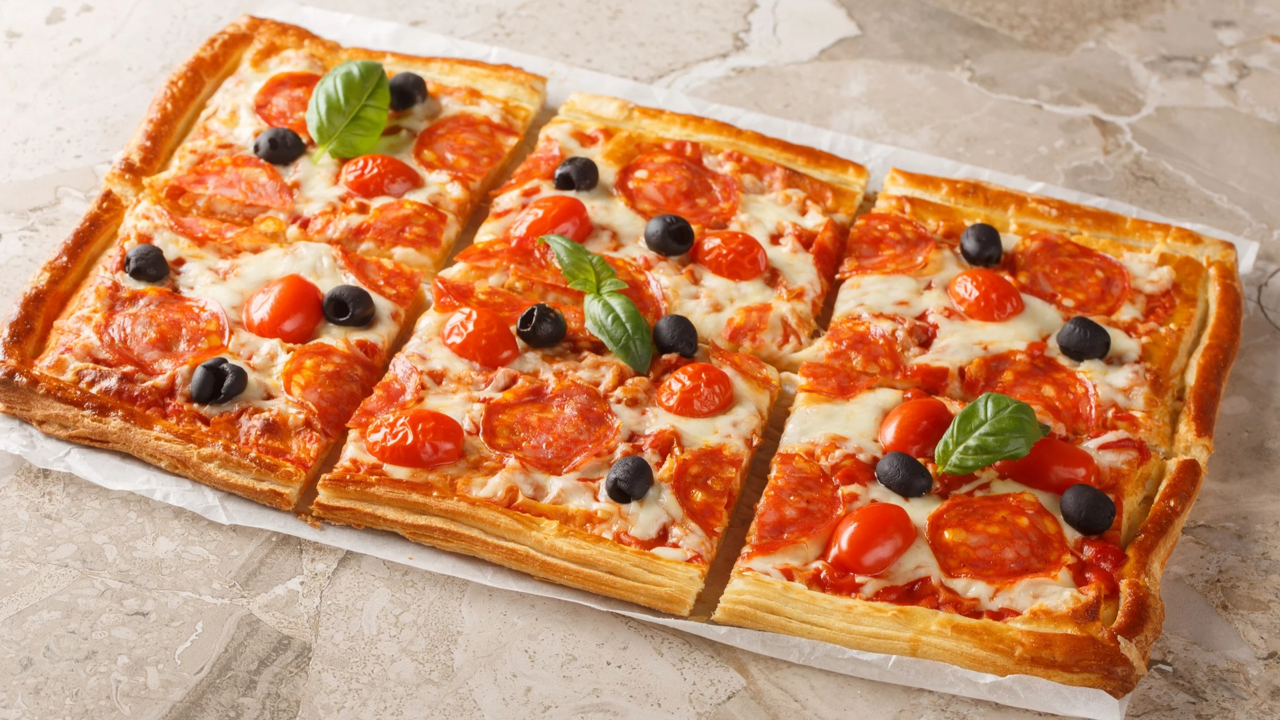 Pizza z ciasta francuskiego