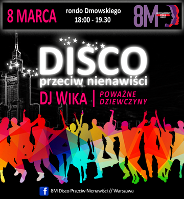 Plakat promujący akcję "Disco przeciw nienawiści"