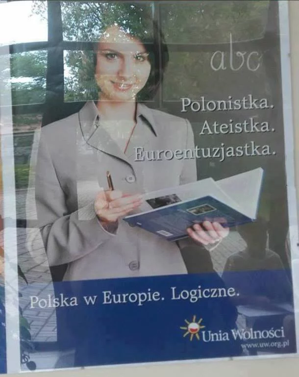 Plakat Unii Wolności z Kamilą Gasiuk-Pihowicz