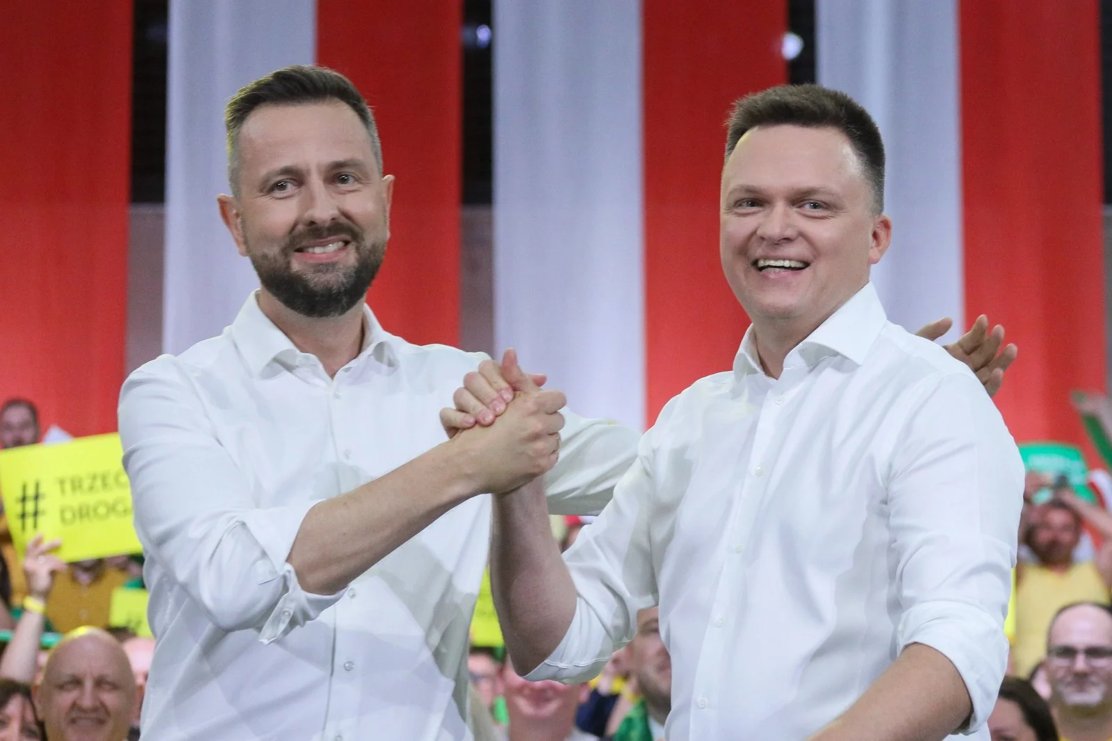 Prezes Polskiego Stronnictwa Ludowego Władysław Kosiniak-Kamysz i przewodniczący partii Polska 2050 Szymon Hołownia