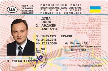 Podrabiane prawo jazdy z Andrzejem Dudą