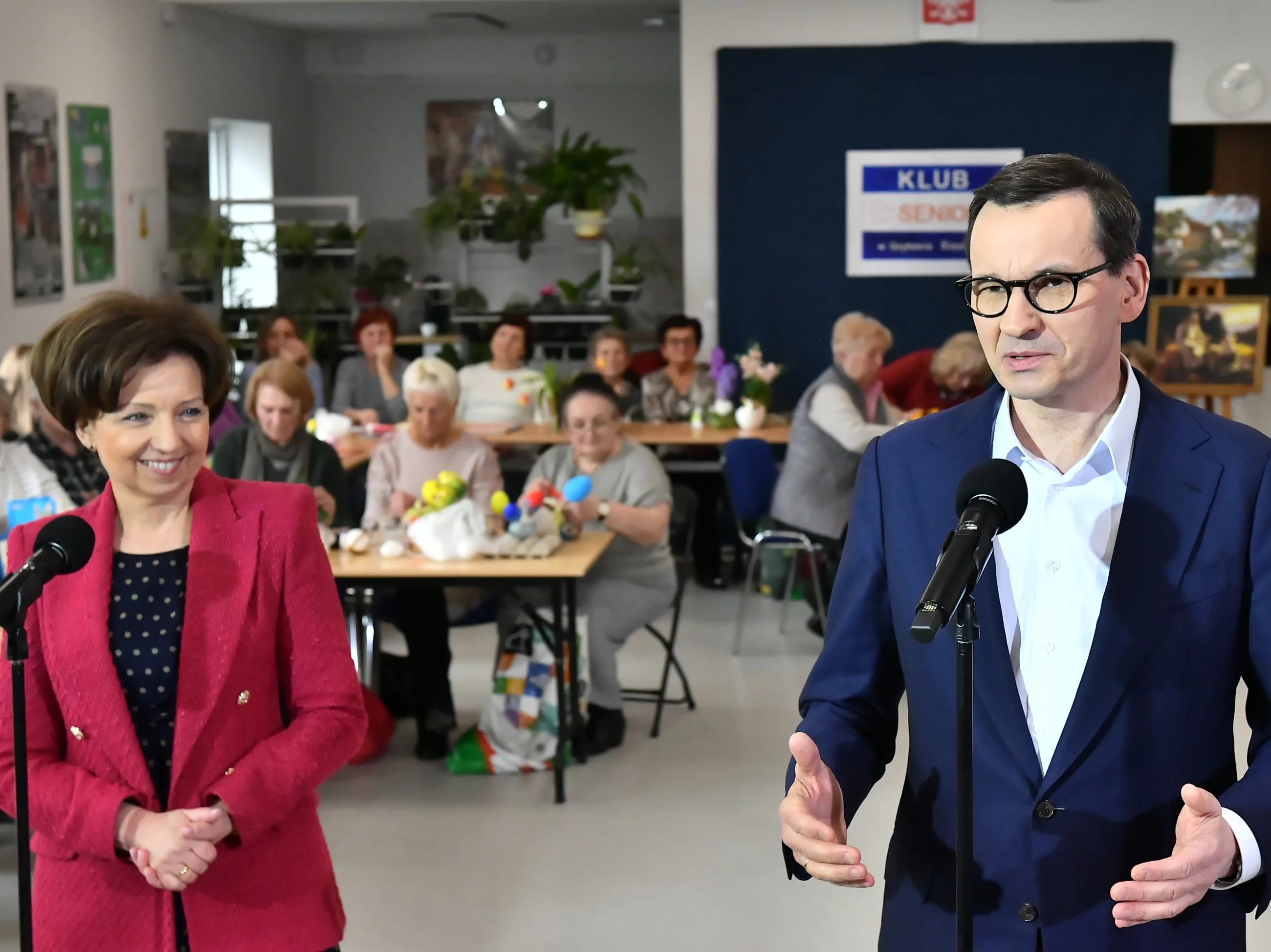 Premier Mateusz Morawiecki i minister Marlena Maląg w Gryfowie Śląskim