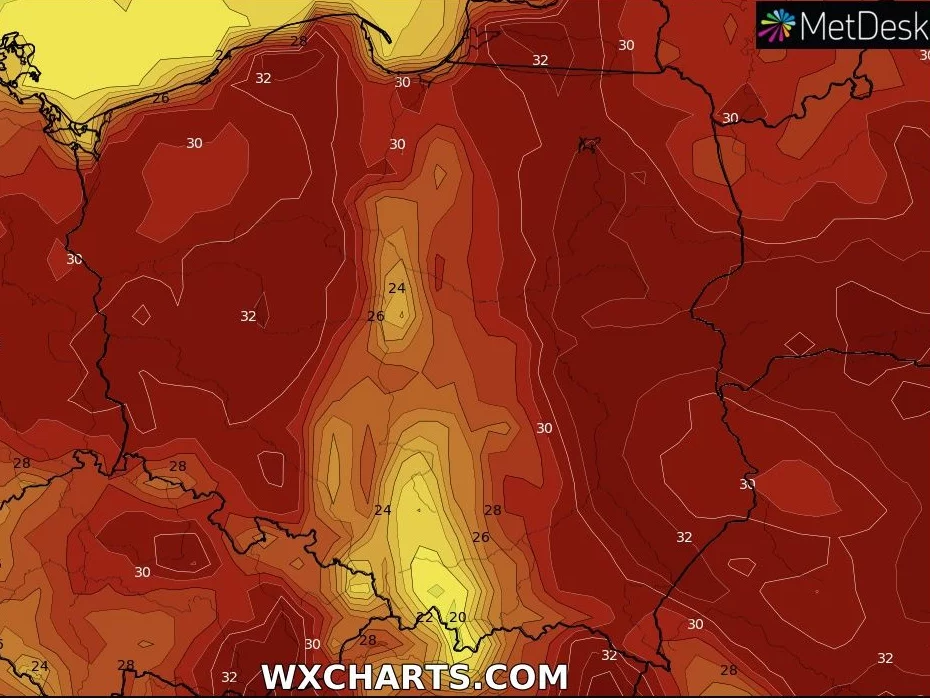 Prognoza temperatury na czwartek 25 sierpnia