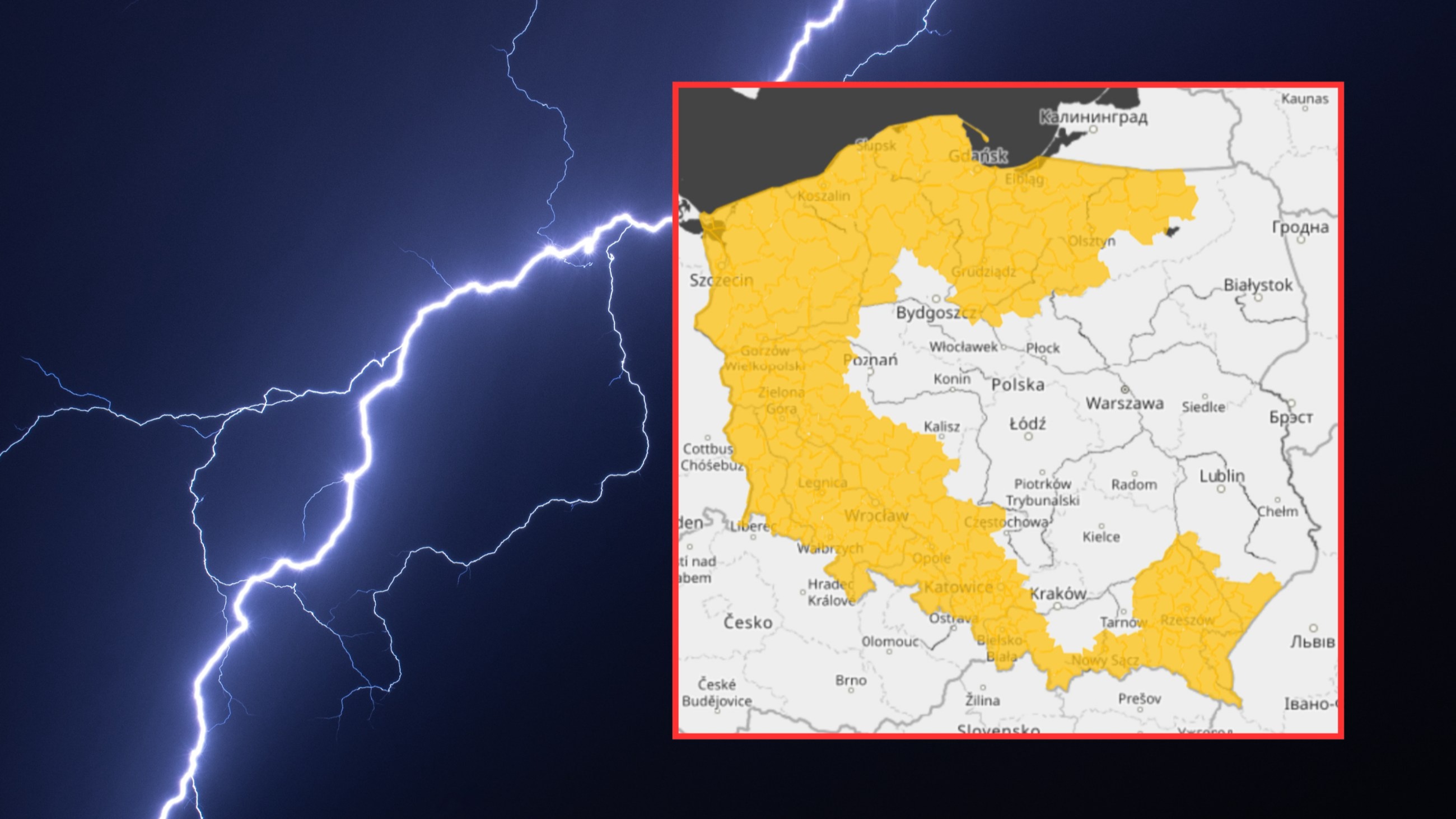 Pół Polski na pomarańczowo. IMGW wydał alerty przed ulewnym deszczem i burzami