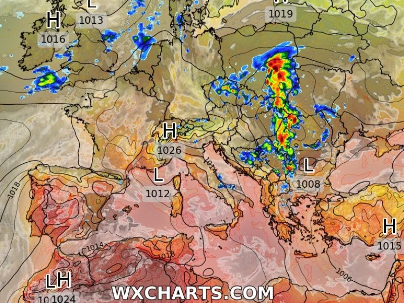 Prognoza opadów na sobotę 30 lipca