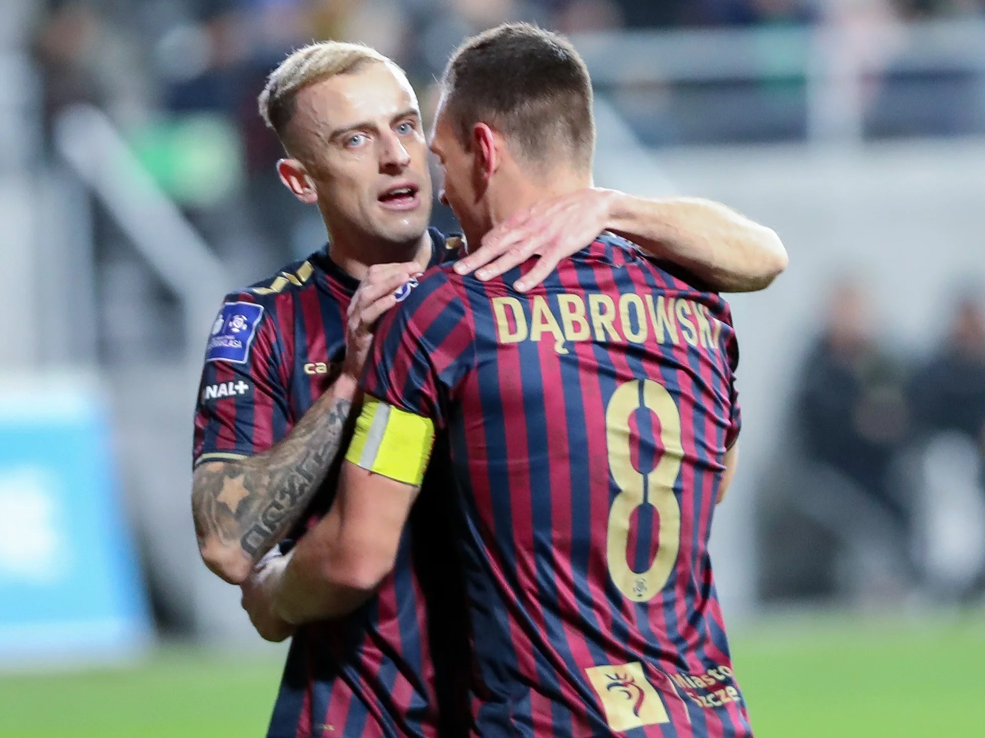 Kamil Grosicki i Damian Dąbrowski z Pogoni Szczecin