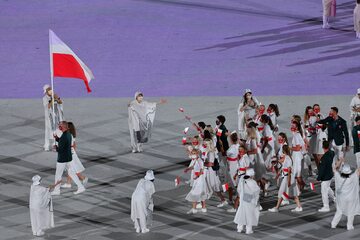 Polacy podczas ceremonii otwarcia igrzysk w Tokio