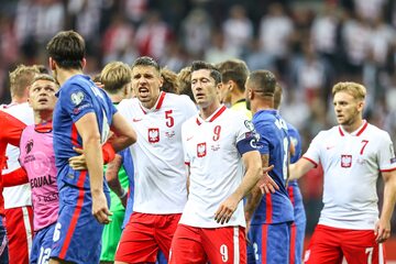 Polacy w przerwie meczu z Anglią