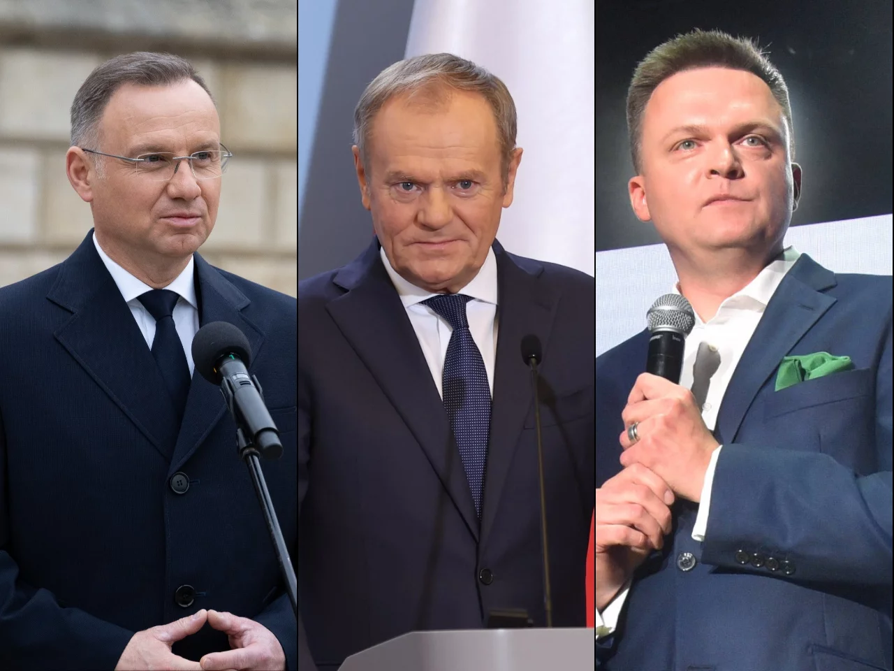 Andrzej Duda, Donald Tusk, Szymon Hołownia