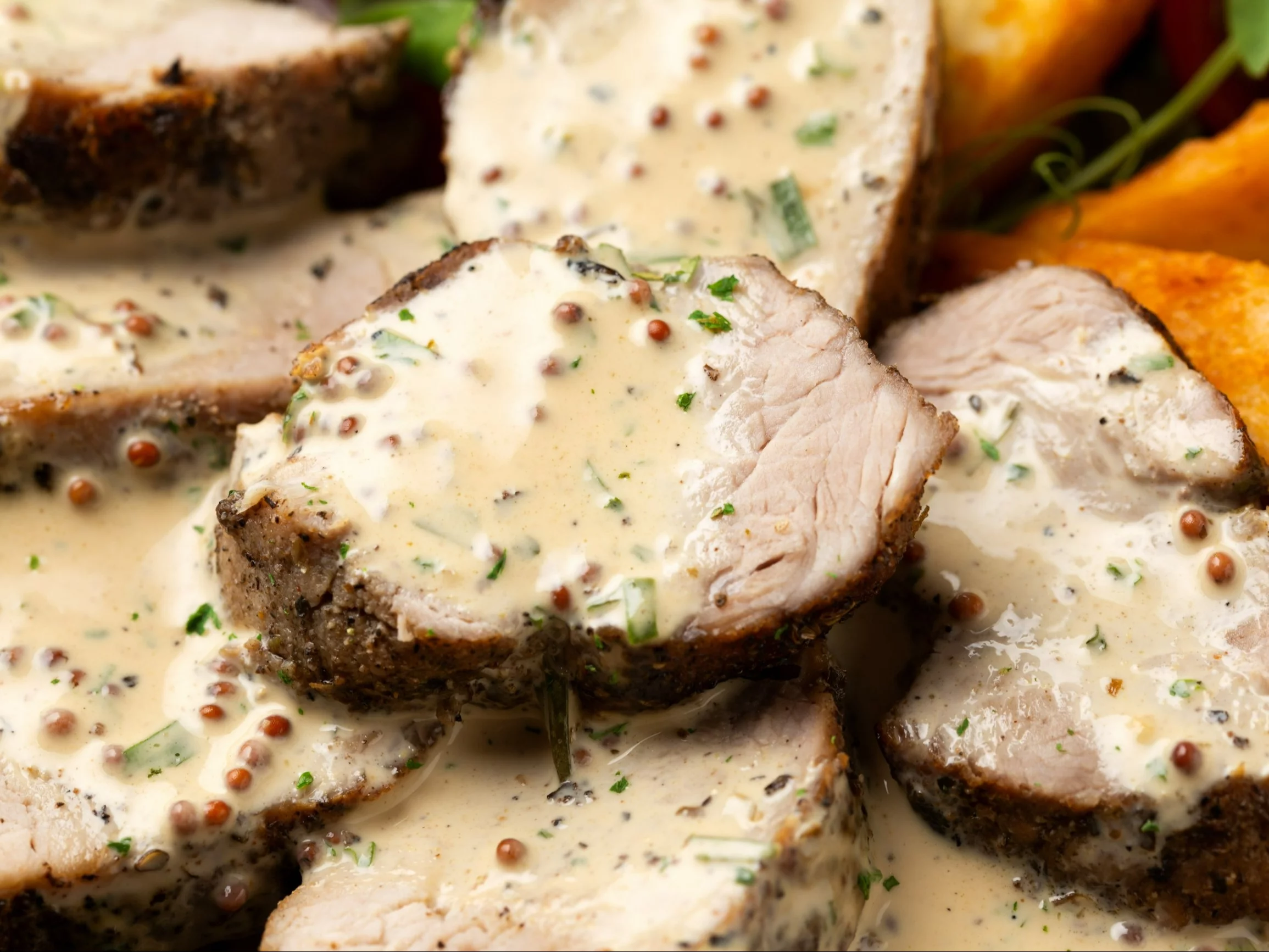 Polędwiczka w sosie musztardowym