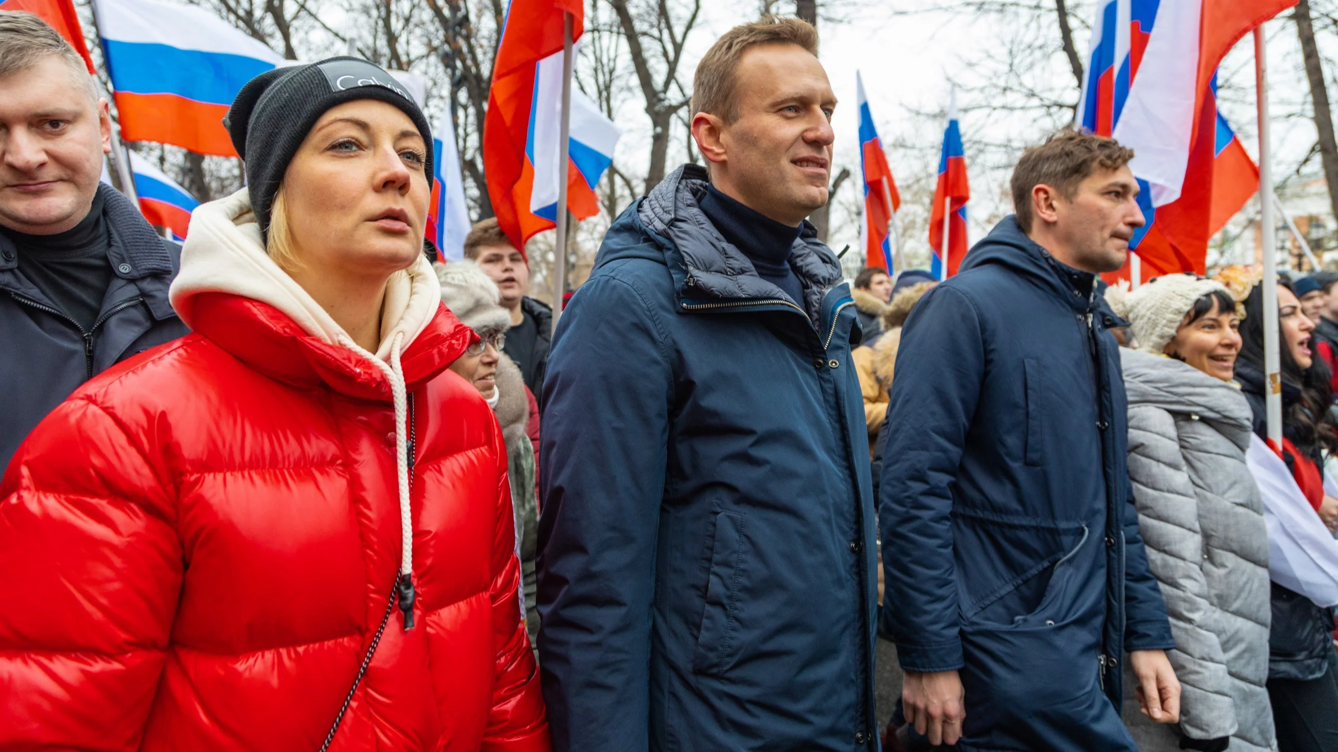 Rodzina Nawalnego podczas marszu w 2019 roku