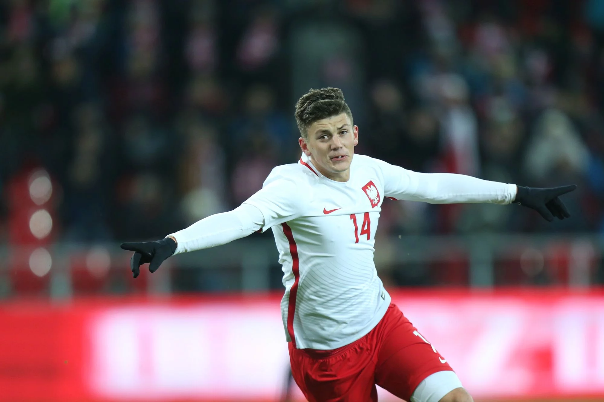 Dawid Kownacki po zdobyciu bramki