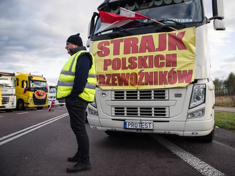 Protest przewoźników na granicy