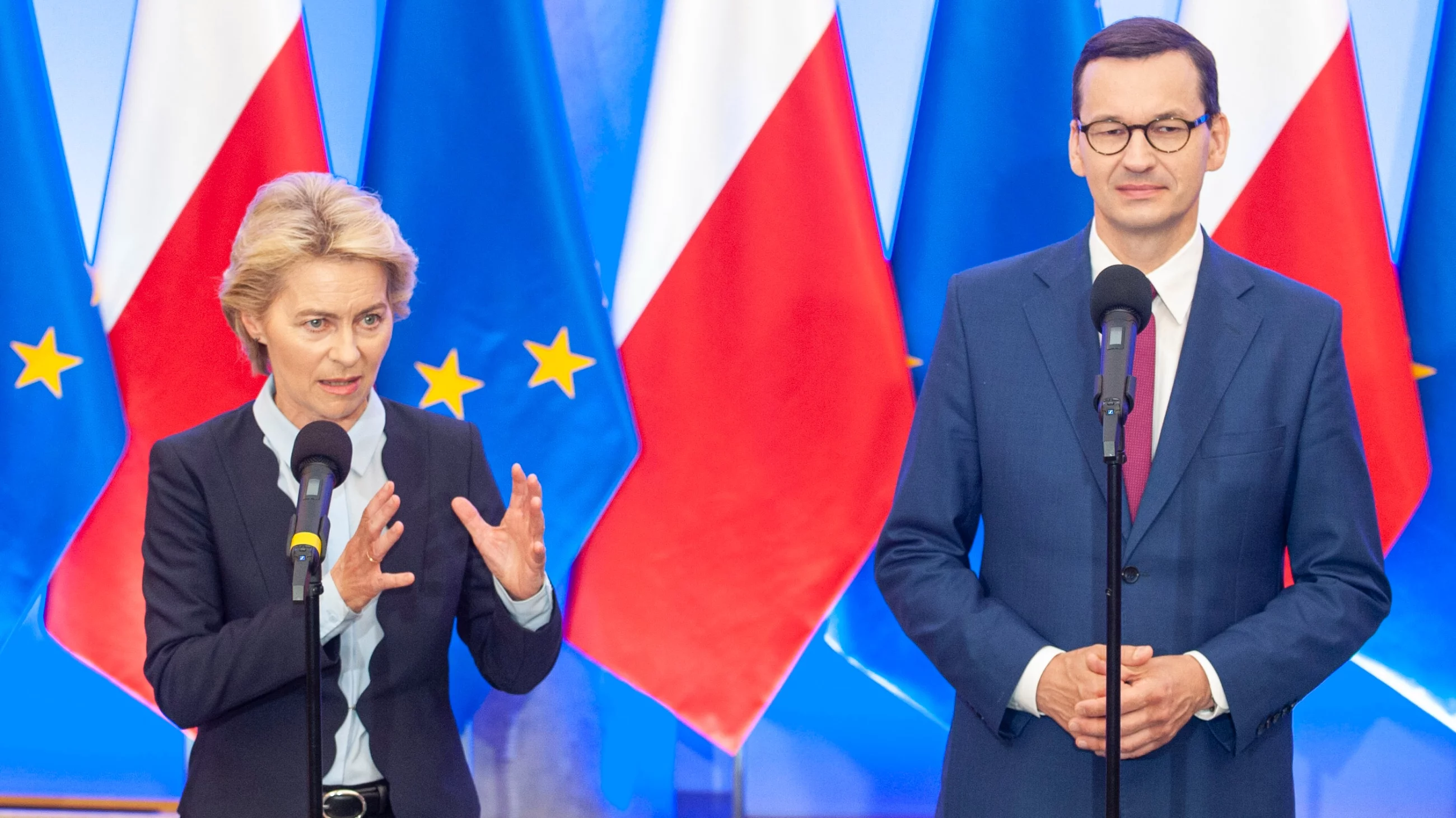 Premier Mateusz Morawiecki i szefowa KE Ursula von der Leyen