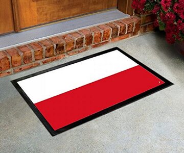 Polska flaga jako wycieraczka