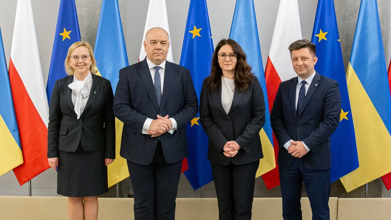 Anna Moskwa, Jacek Sasin, Julija Swyrydenko i Michał Dworczyk