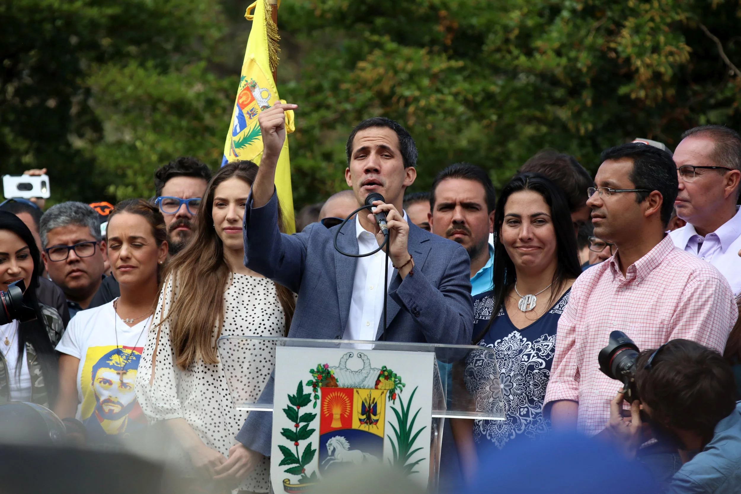 Juan Guaido na wiecu w Caracas