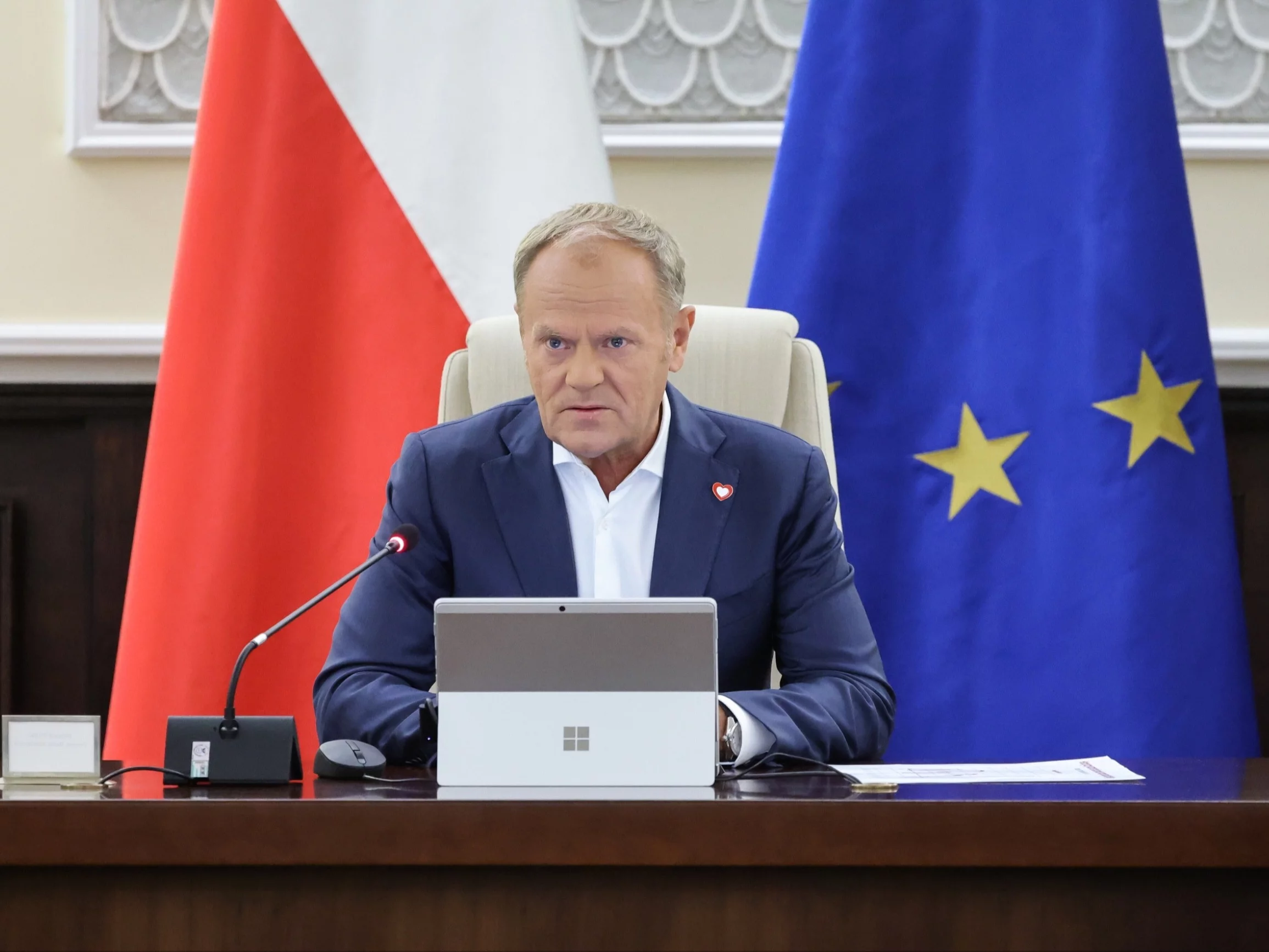 Premier Donald Tusk na posiedzeniu rządu w KPRM w Warszawie