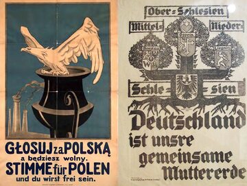 Polski i niemiecki plakat propagandowy przed plebiscytem na Górnym Śląsku