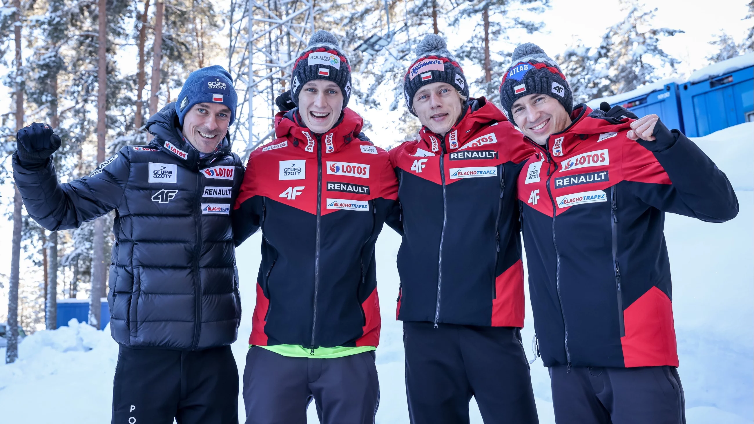 Od lewej: Piotr Żyła, Paweł Wąsek, Dawid Kubacki, Kamil Stoch