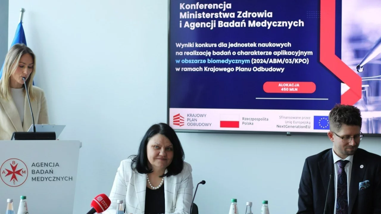 Wiceminister zdrowia Katarzyna Kacperczyk, prezes ABM prof. Wojciech Fendler spotkali się z przedstawicielami beneficjentów konkursu