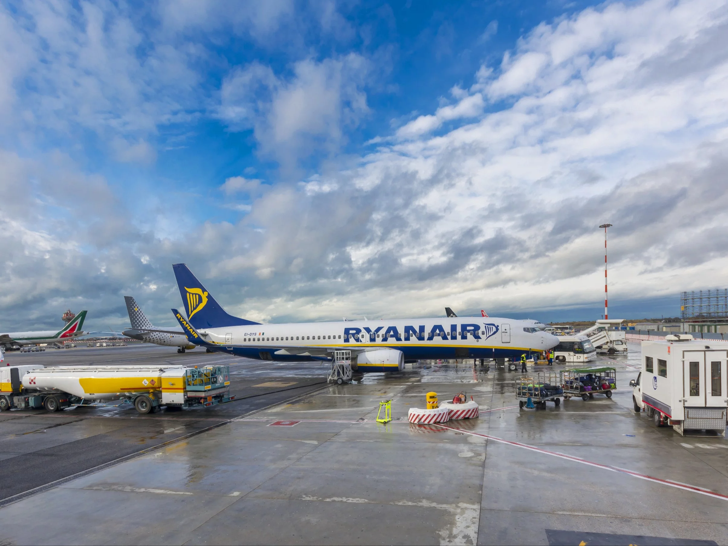 Samolot Ryanair na Lotnisku Fiumicino