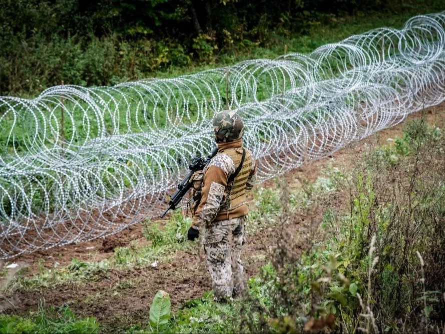 Patrol na granicy łotewsko-białoruskiej, 2021 r.