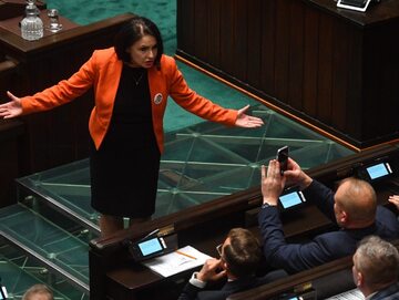 Posłanka PiS Agnieszka Wojciechowska van Heukelom na sali obrad Sejmu