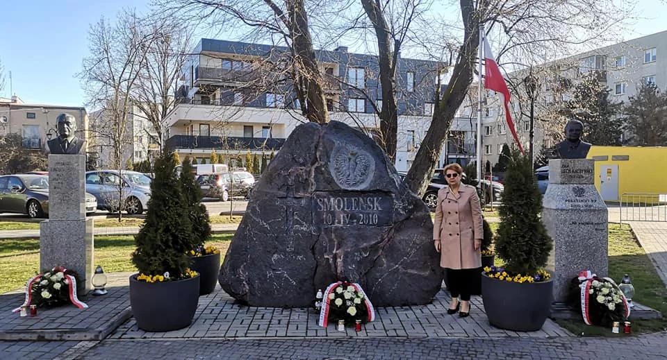 Teresa Wargocka na skwerze w Mińsku Mazowieckim