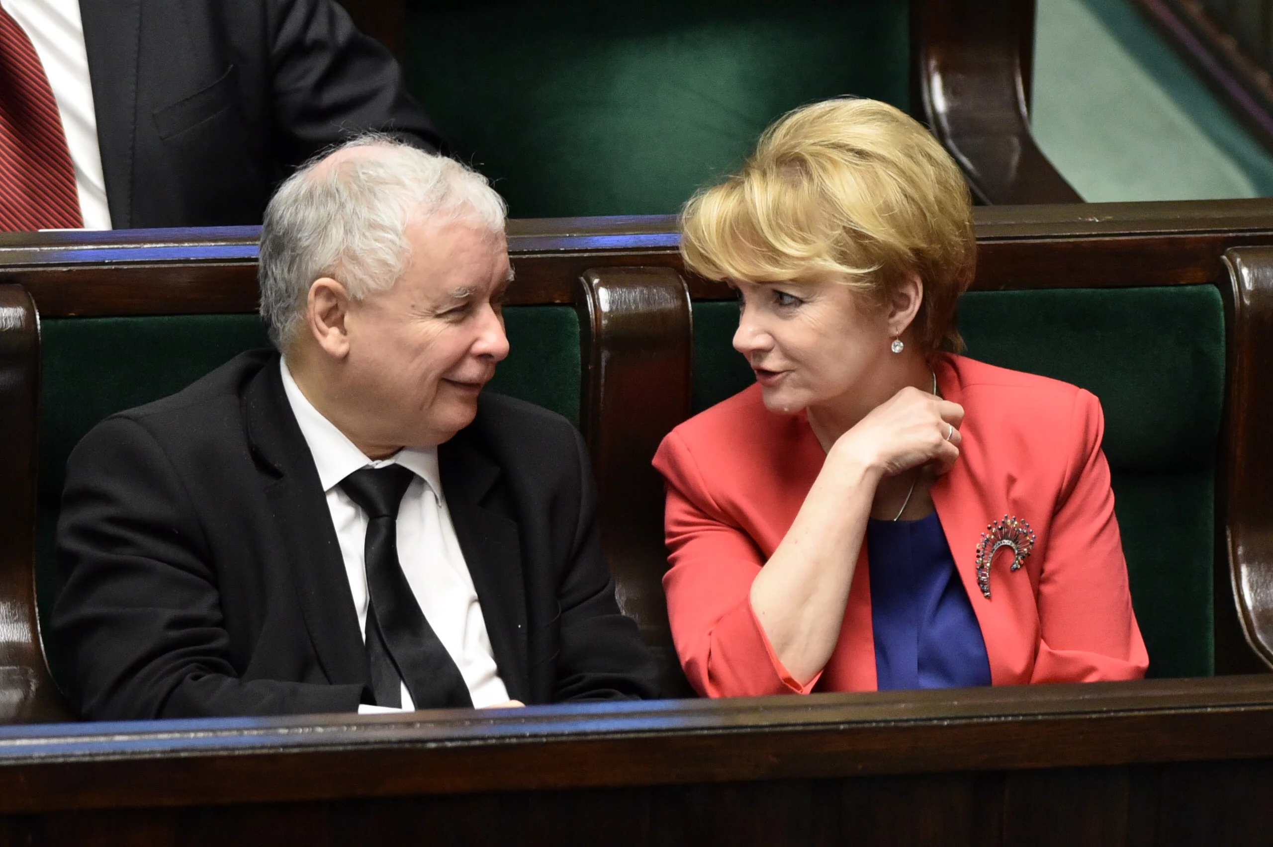 Jarosław Kaczyński i Jolanta Szczypińska