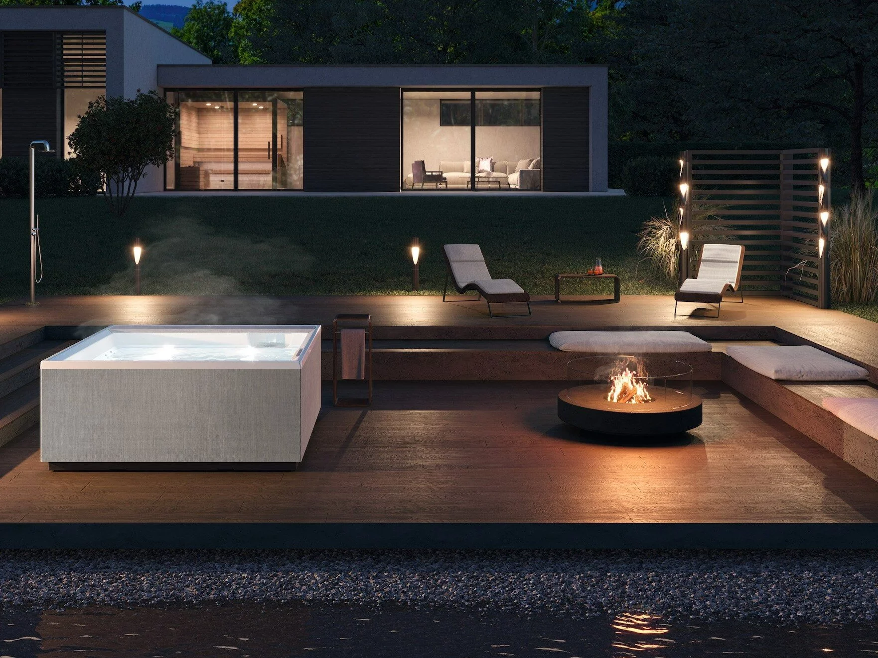 Wanna z hydromasażem Novelli z kolekcji Outdoor SPA Collection