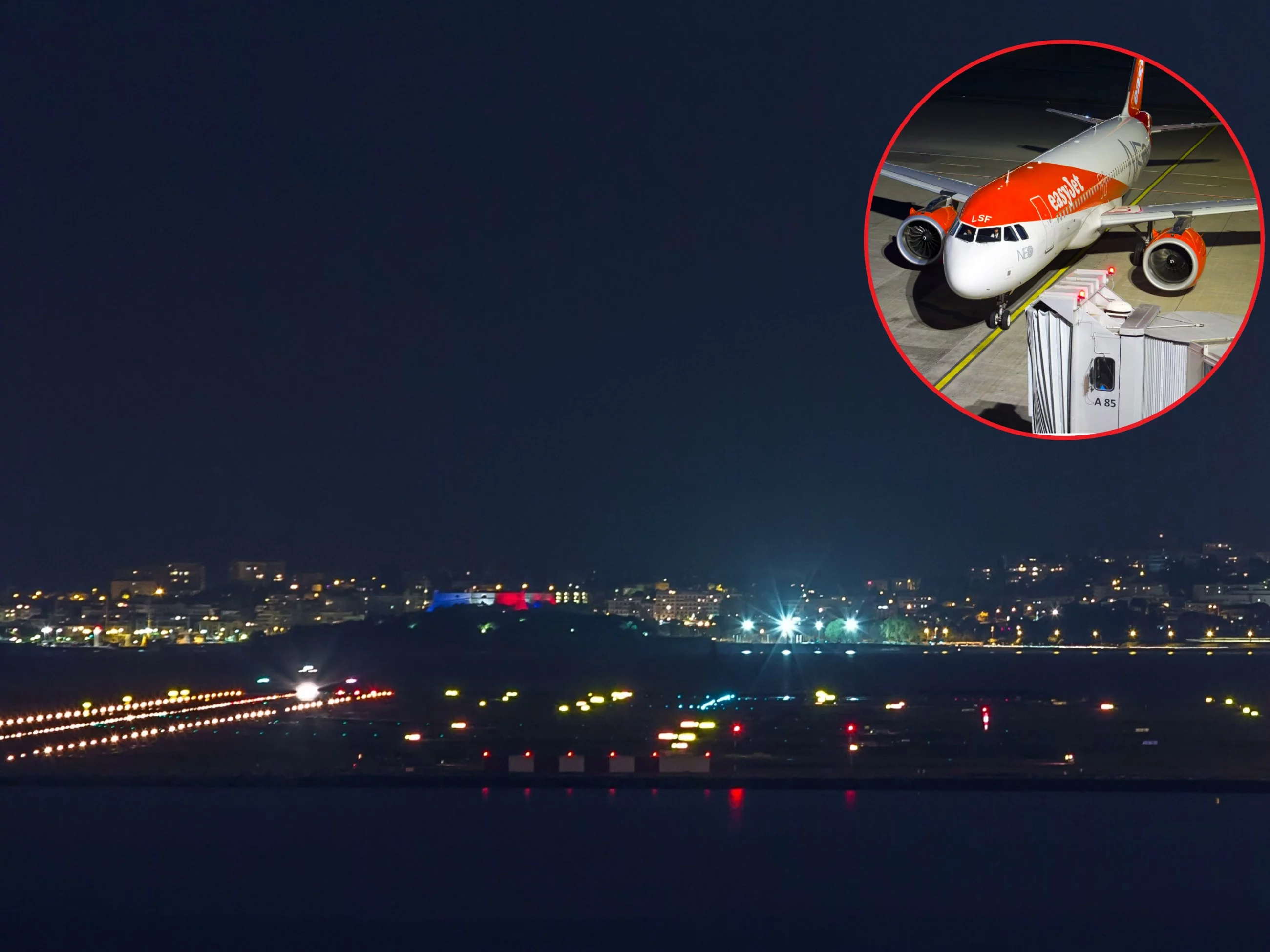 Lotnisko w Nicei, samolot easyJet, zdjęcie ilustracyjne