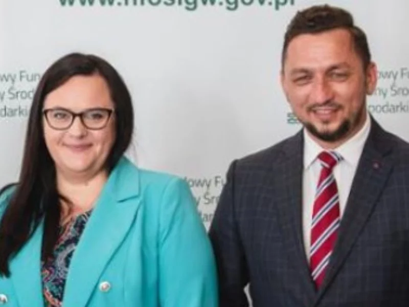 Małgorzata Jarosińska-Jedynak (wiceminister funduszy i polityki regionalnej), Tomasz Matuszewski (burmistrz Sanoka)