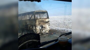 Pożar autokaru w Kazachstanie