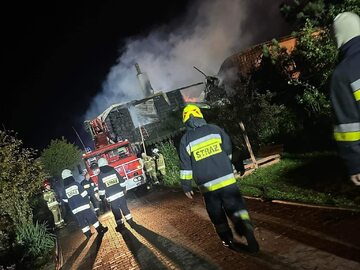 Pożar budynku mieszkalnego w Łochowie