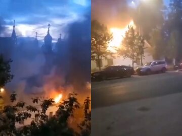 Pożar cerkwi w Moskwie